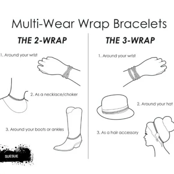 NEW LOVE Handmade Double Wrap Bracelet Choker Necklace - Picture 3 of 3